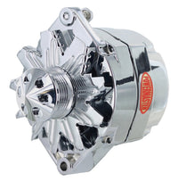 Alt Powermaster GM 12SI Chrome 150A 6 grv Pulley & Cone 1 or 3 Wire