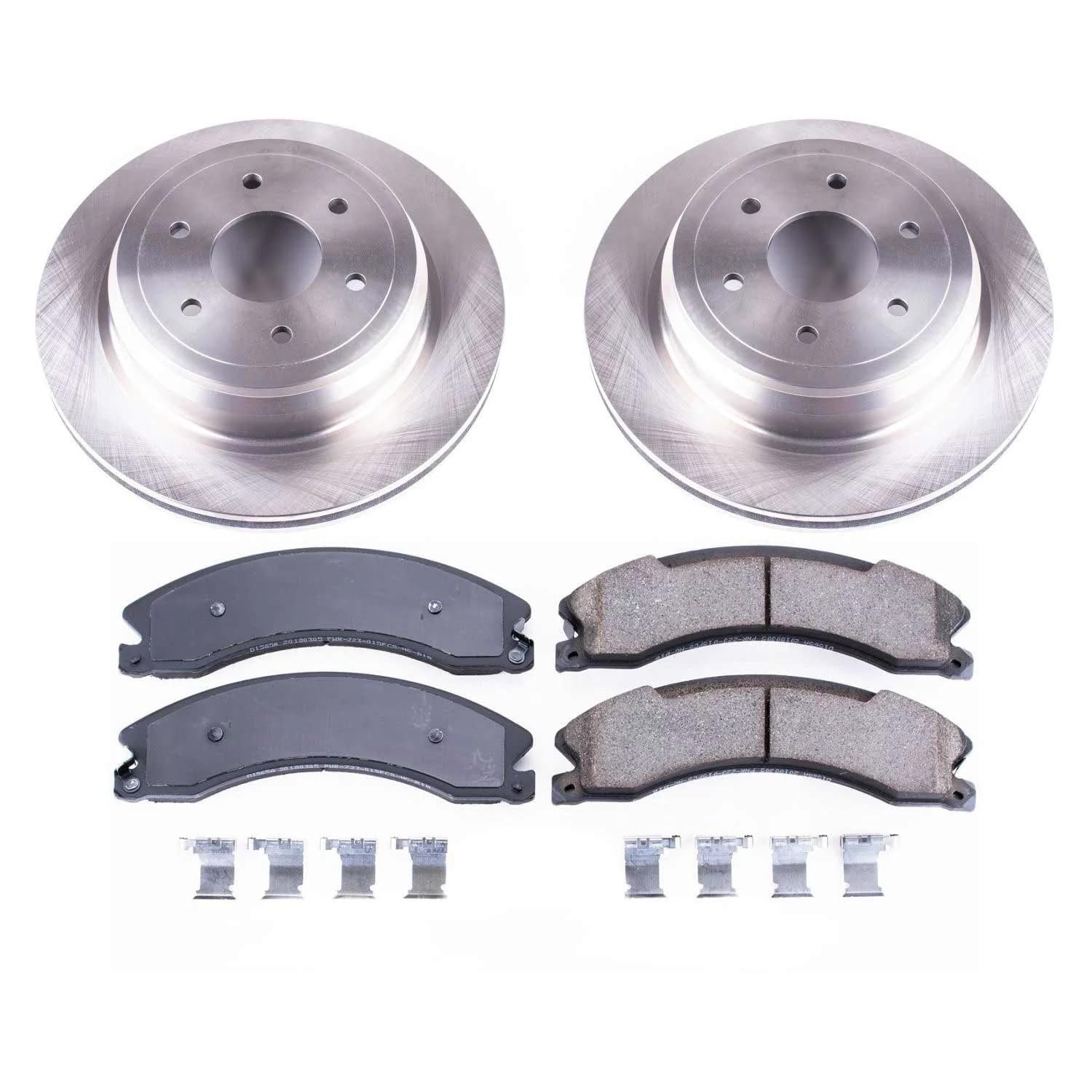 Power Stop CRK7877 Brake Rotors and Z17 Rear Ceramic Brake Pads Kit For Nissan TITAN XD 2016-2022 [Model Specific]