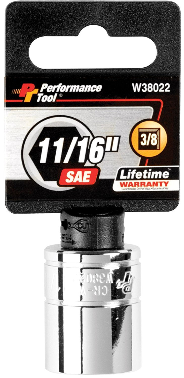 W38022 Performance Tool 6-Point Socket, 3/8" Drive, 11/16"