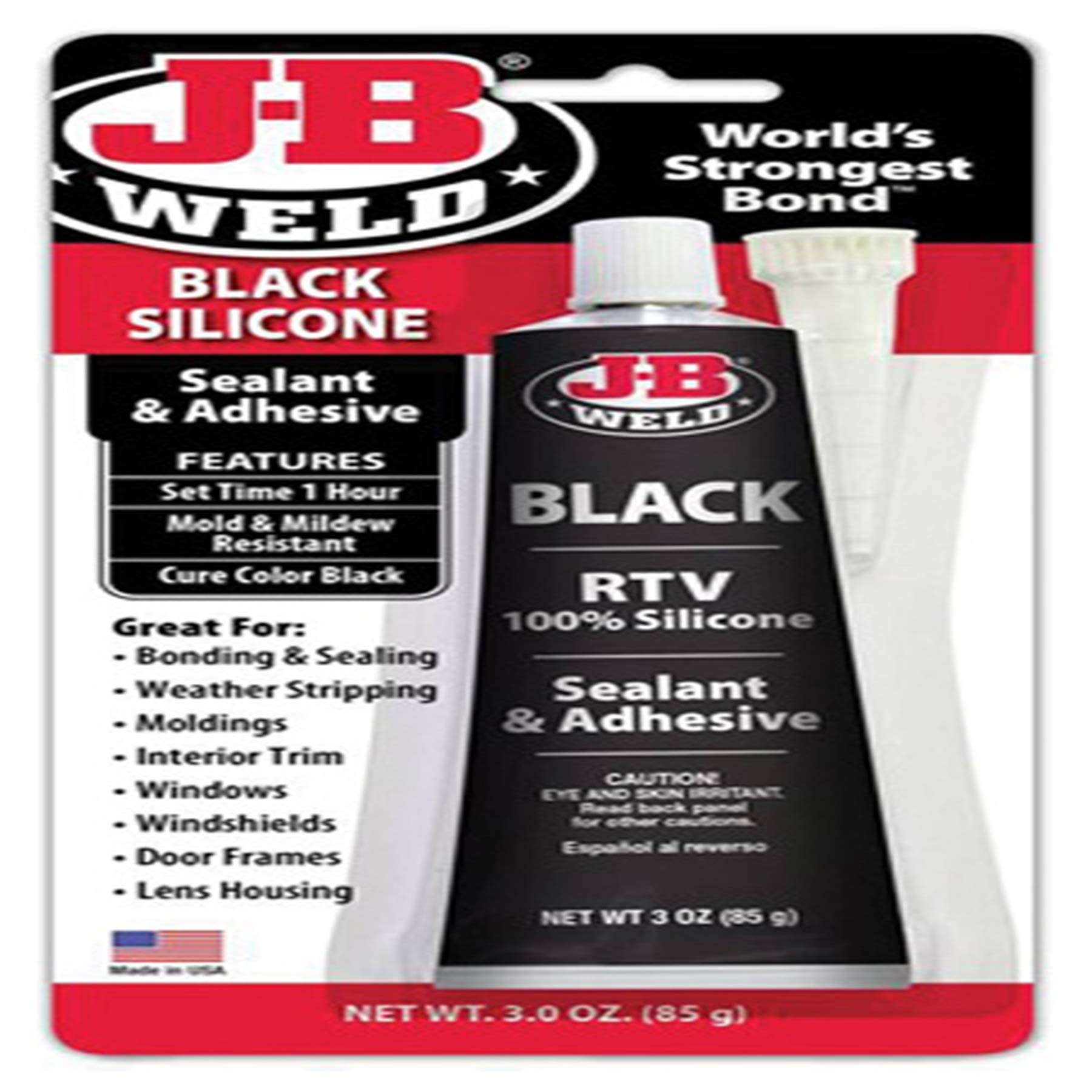 Black J-B Weld RTV Silicone Sealant and Adhesive - 3 oz.