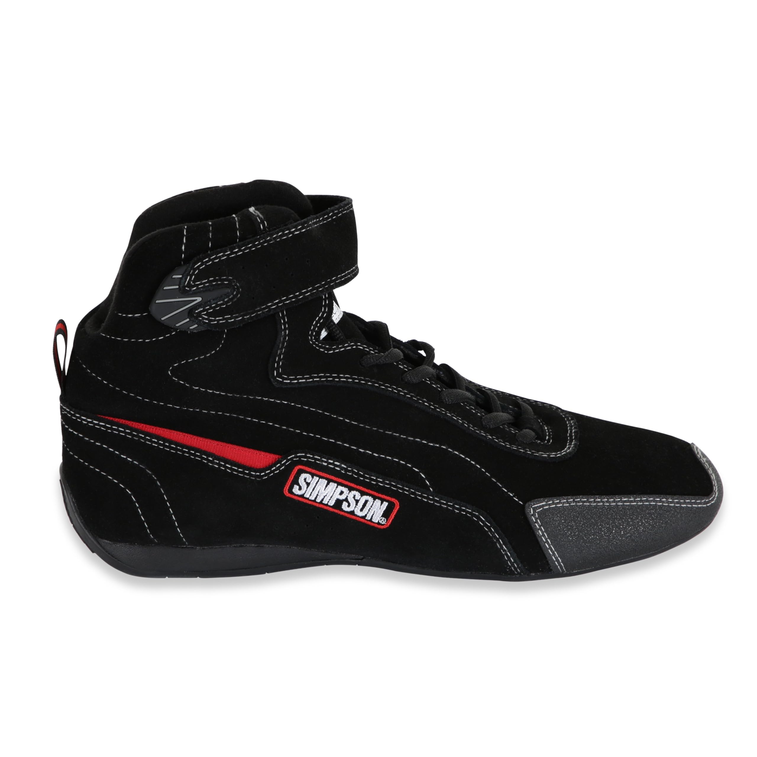 Turbine Shoes Simpson Racing for Adult Racers, Men's 7.5, TU750BK, Black, Auto Racing, SFI 3.3/5 Certified, Nomex Fire-Retardant Lining