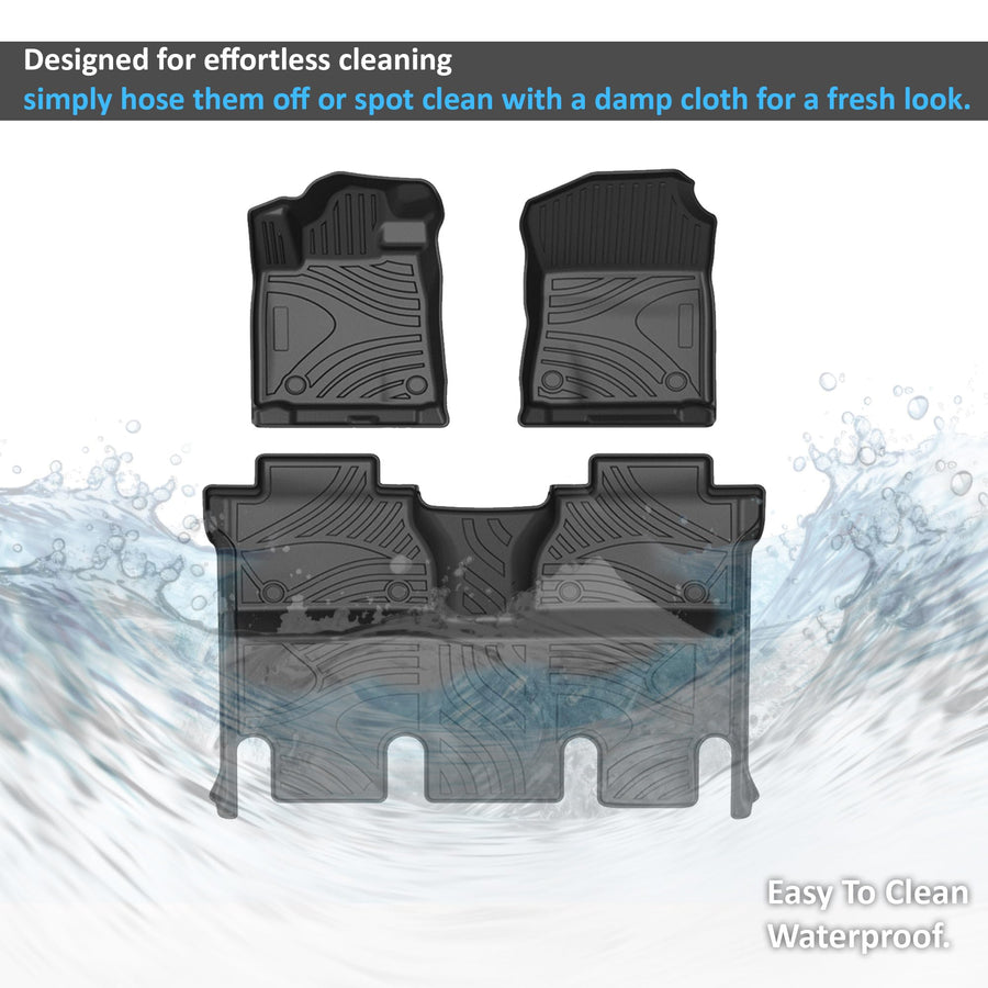 TOTALINER Black Horse Heavy Duty Floor Mat Anti-Skid Black 1.37'' Thickness Compatible with 2015-2020 Toyota Tundra Crew Cab-FMTTU15