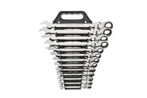 13 Pc. GEARWRENCH 12 Pt. Flex Head Ratcheting Combination Wrench Set, SAE - 9702D