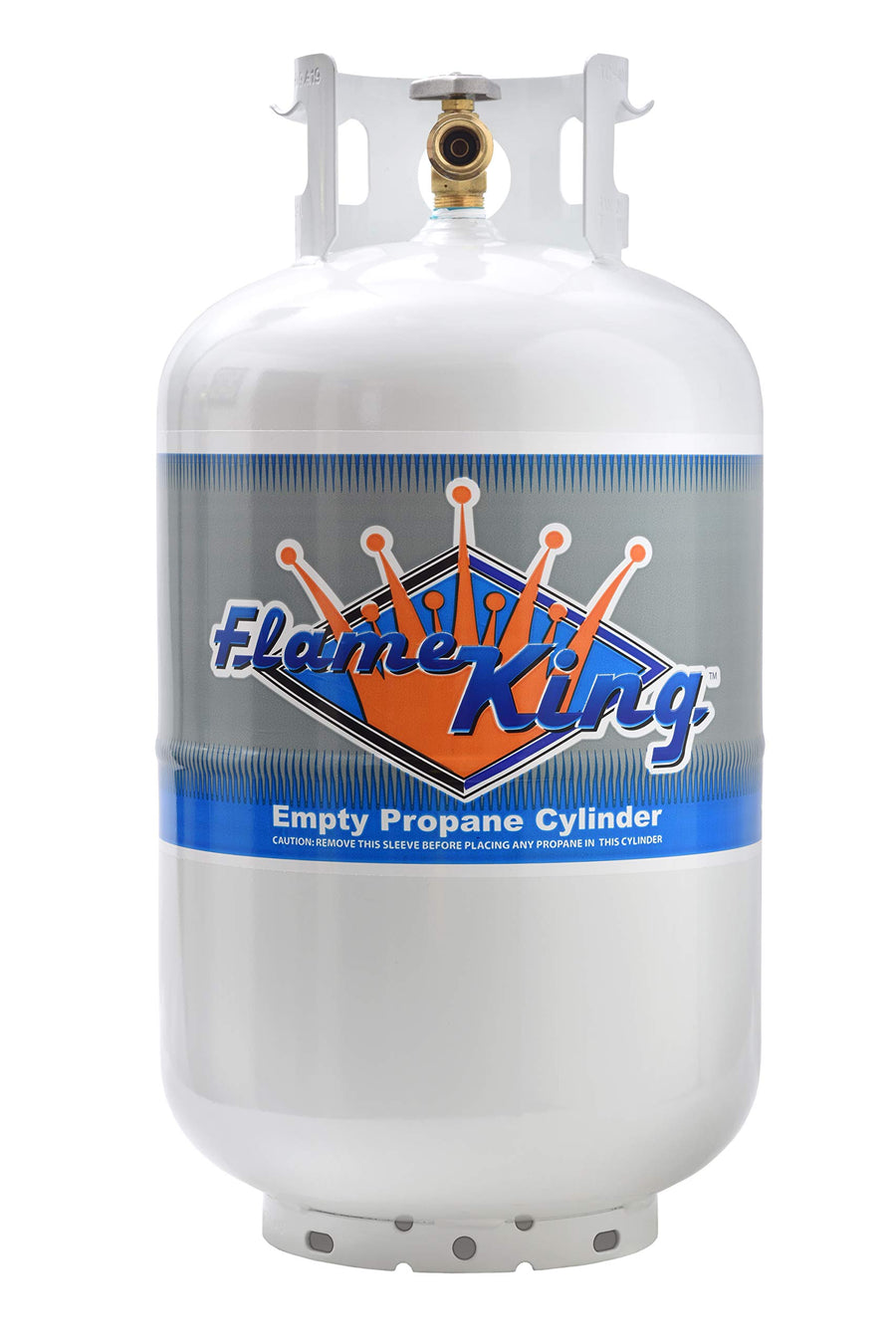 30 Pound Flame King YSN-301 Steel Propane Tank Cylinder with Type 1 Overflow Protection Device Valve DOT and TC Compliant