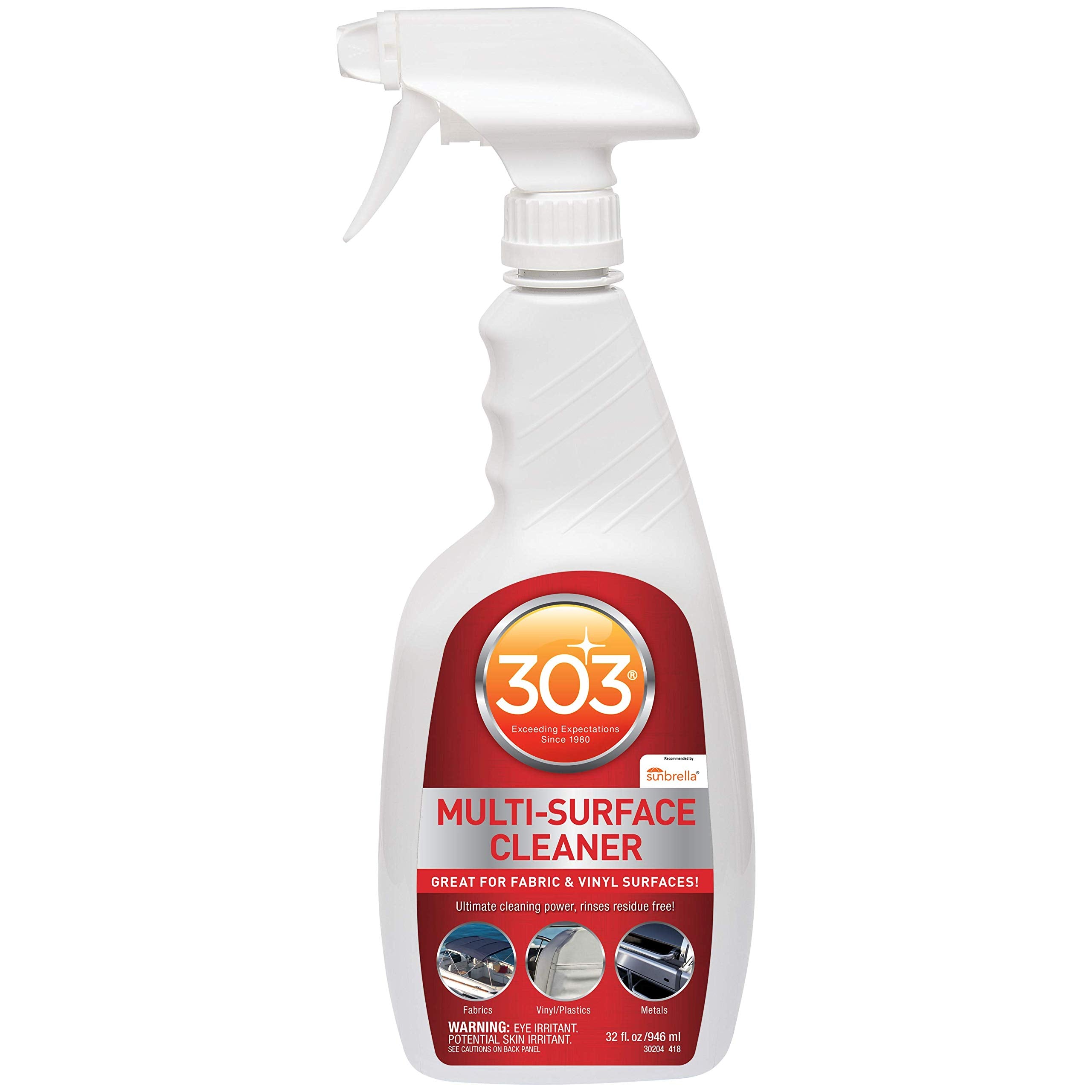 303 Multi-Surface Cleaner - Cleans Safely All Water Safe Surfaces - Ultimate Cleaning Power - Rinses Residue Free - Recommended By Sunbrella, 32 fl. oz. (30204)