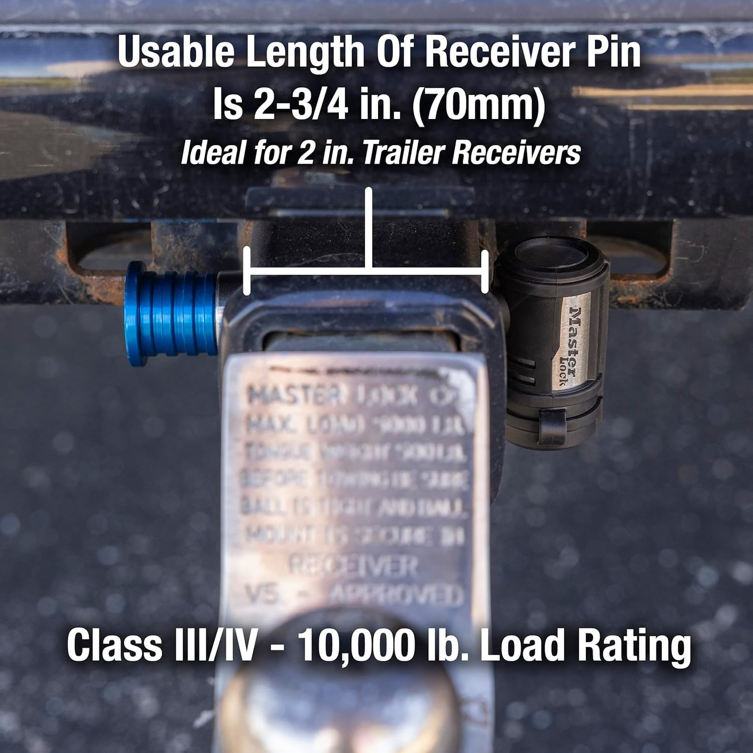Stainless Steel Master Lock 1480DAT Receiver Lock for 5/8 in. Receiver Hole