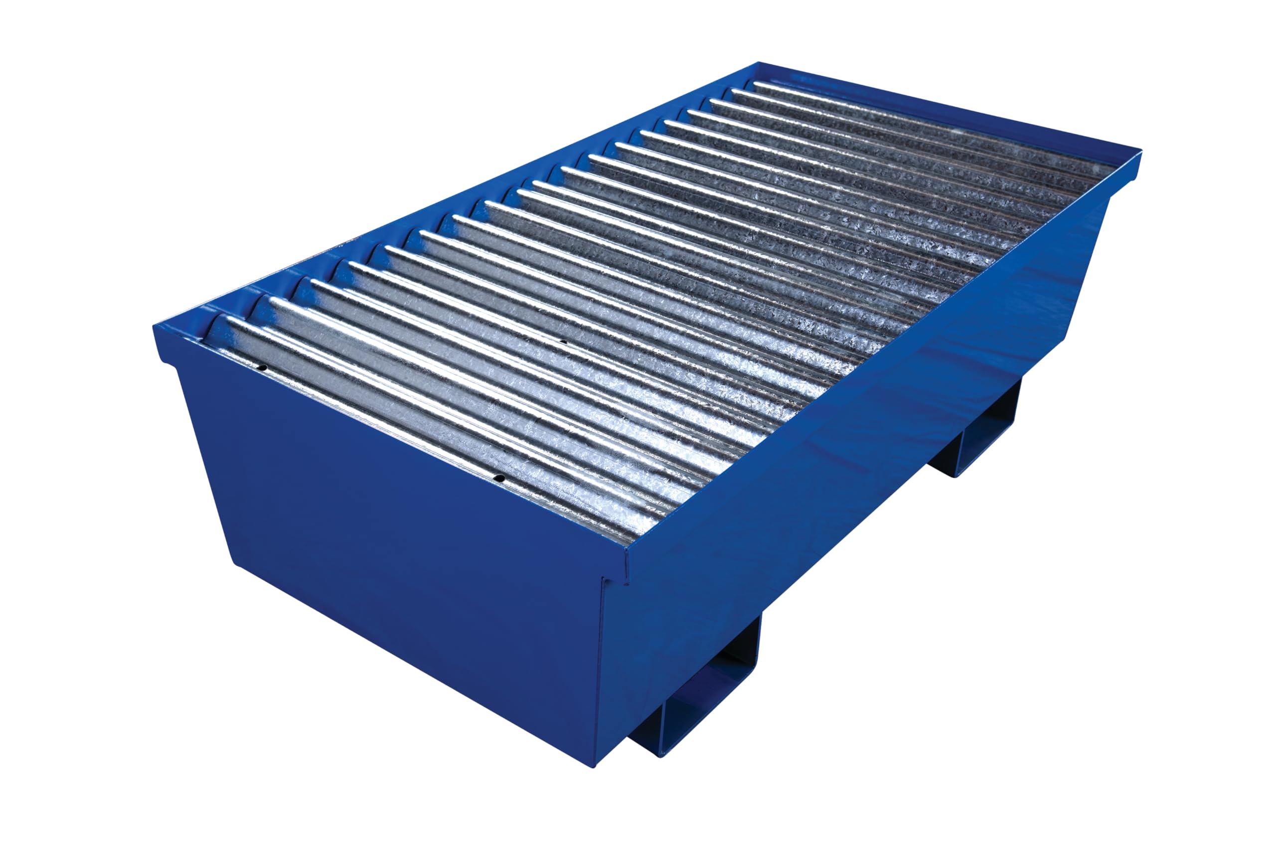 Steel Eagle 2 Drum, 74 Gallon Sump Capacity, Metal Spill Containment Pallet, Without Drain, Blue, Made in The USA, 1620ST