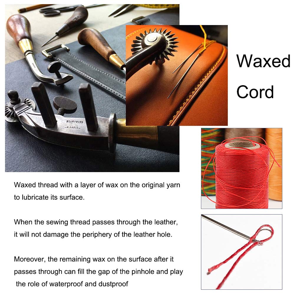 1 Roll JEWELEADER About 280 Yards Flat Waxed Polyester Cord 1mm Leather Sewing Thread Rattail Beading String for Jewelry Making Kumihimo Shamballa Friendship Bracelet Weaving - Black