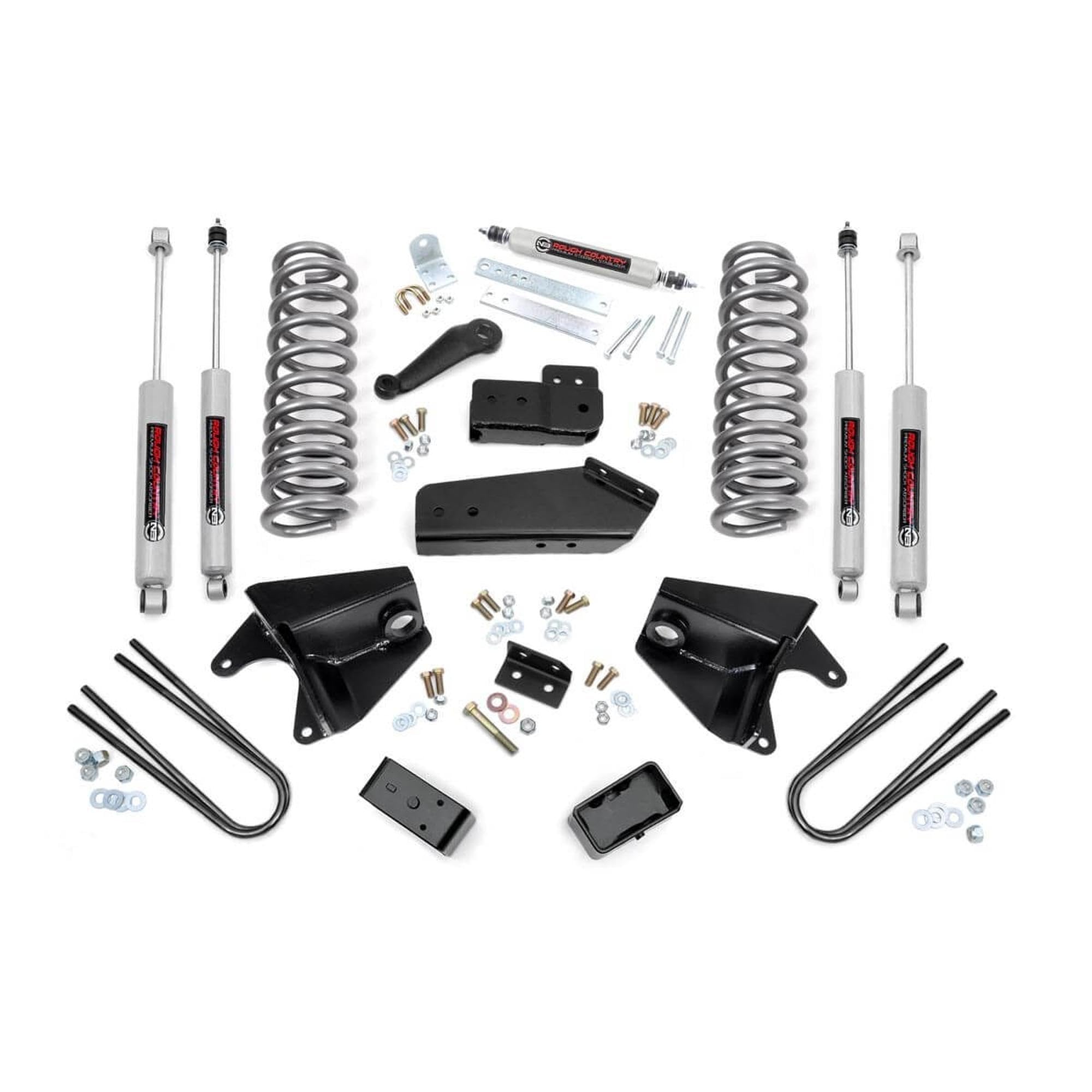 4" Suspension Lift Kit Rough Country for 80-96 Ford F-150 | Quad Shocks - 46533