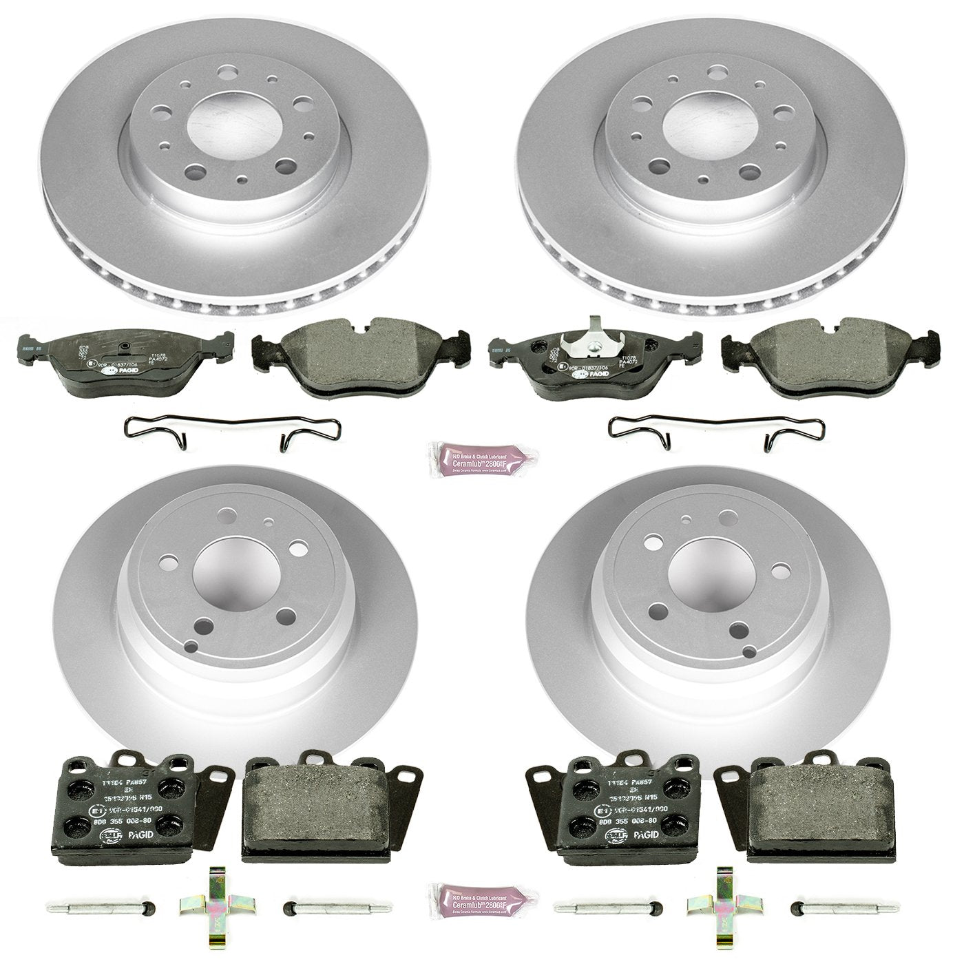 Power Stop Euro-Stop ESK2728 Brake Kit Front and Rear For Volvo 850 1994-1997, Volvo C70 1998-2004, Volvo S70 1998-2000, Volvo V70 1998-2000 [Model Specific]