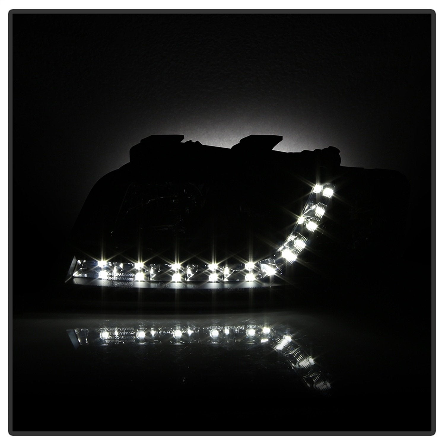 Audi A6 Black DRL LED Projector Headlight Spyder Auto PRO-YD-ADA601-DRL-BK