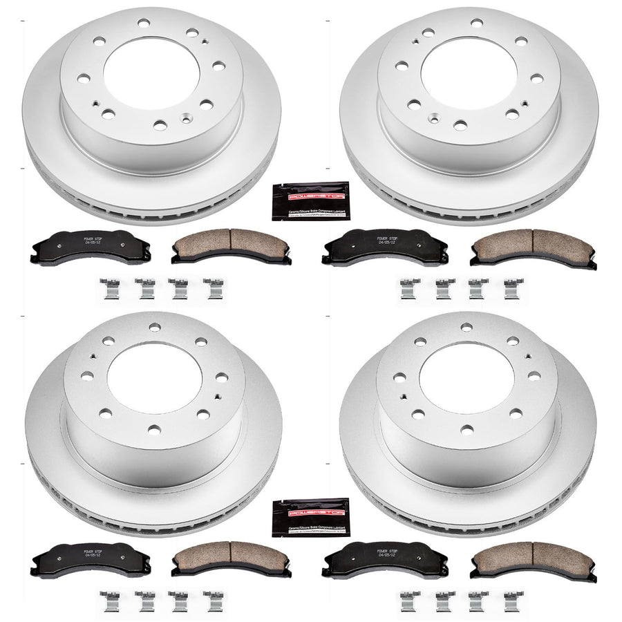 Power Stop CRK5561 Brake Rotor & Coated Ceramic Brake Pads- front & rear For Chevrolet Silverado 2500, Chevrolet Silverado 3500, GMC Sierra 2500, GMC Sierra 350 [Model Specific]