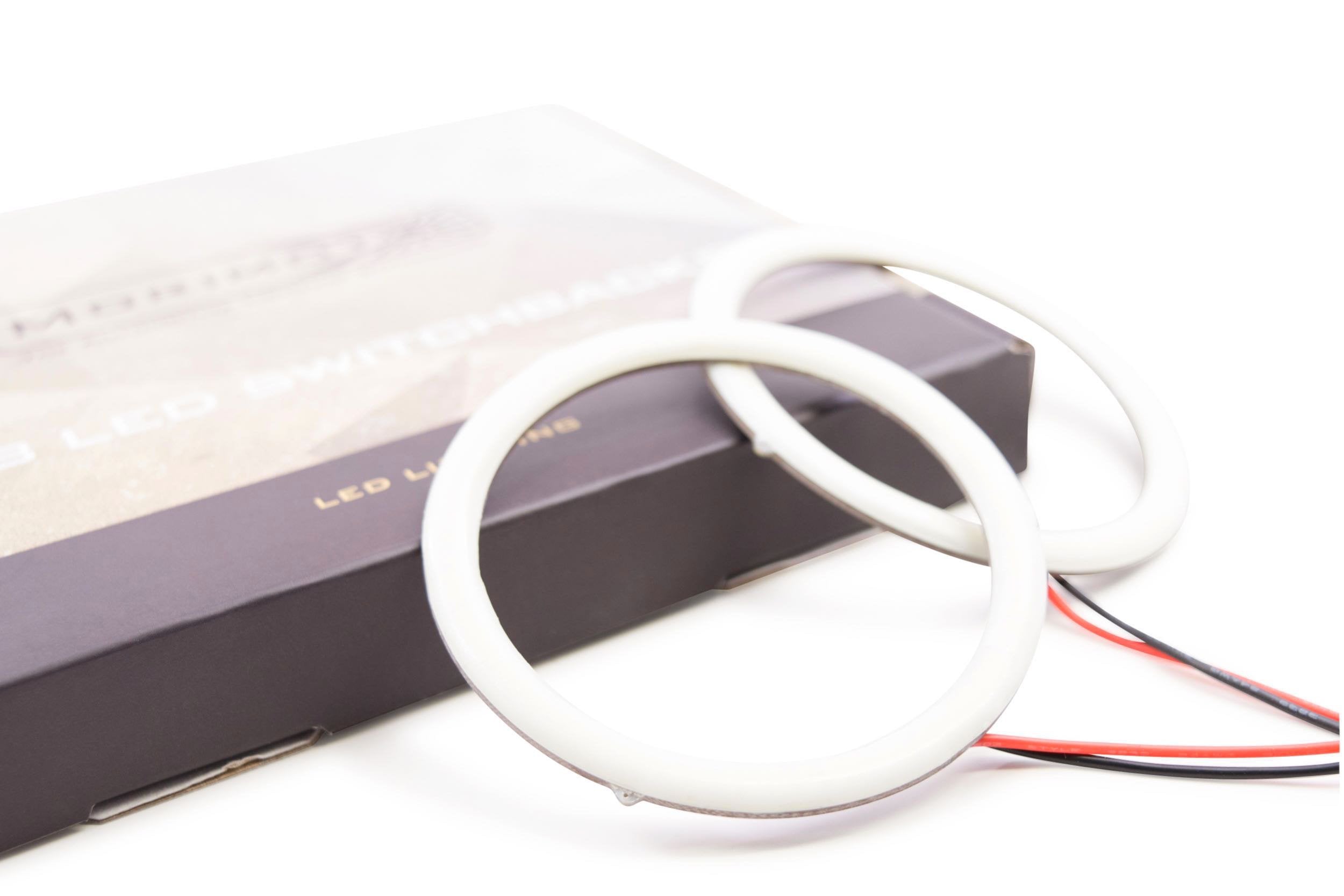 70mm Morimoto LEDRING-70XSB3 White/Amber LED Switchback Angel Eye Ring, Pair