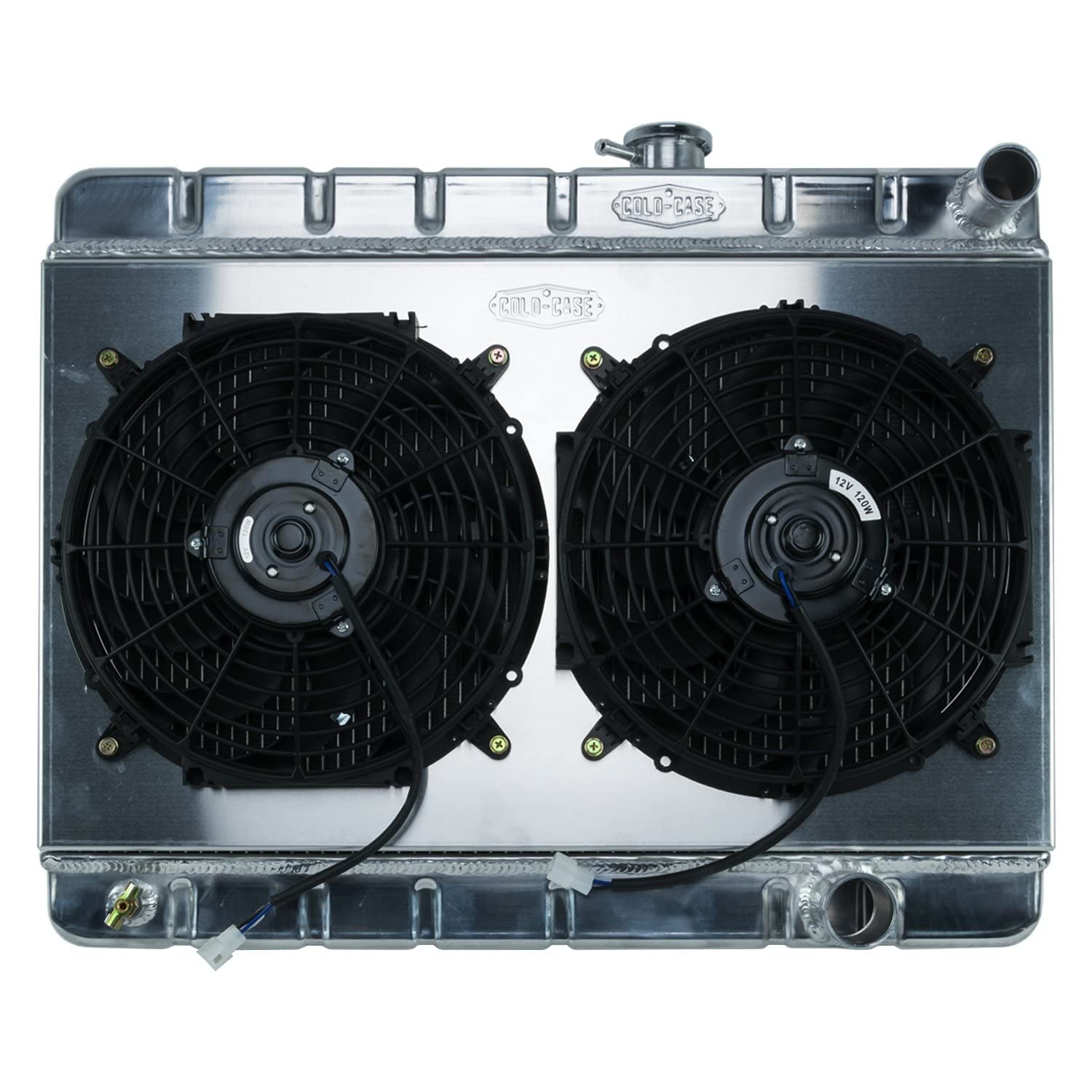 Tri-Power 65 GTO Aluminum Radiator And 12 Inch Dual Fan Kit W/O AC MT Cold Case Radiators