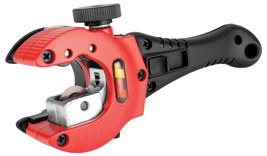 Quick Release Performance Tool W705 Ratcheting Pipe Cutter for 1/4-Inch-1-1/8-Inch Pipe/Tubing with Compact Design and Adjustable Cutter Wheel