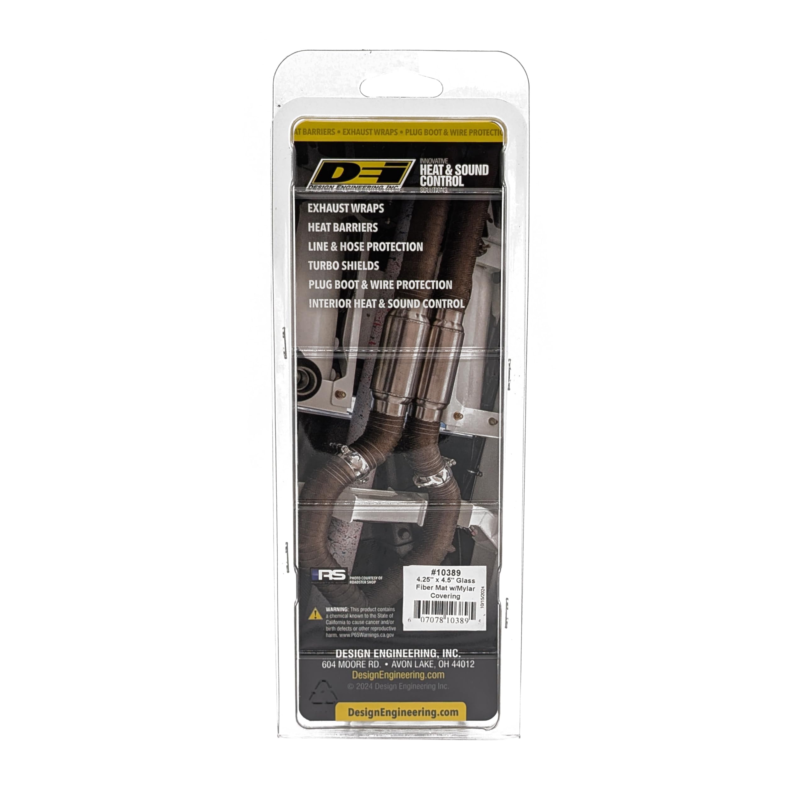 Design Engineering Black Titanium 4.25" x 4.5" Pipe Heat Shield for Corvette L98 (1987-1991) 010389
