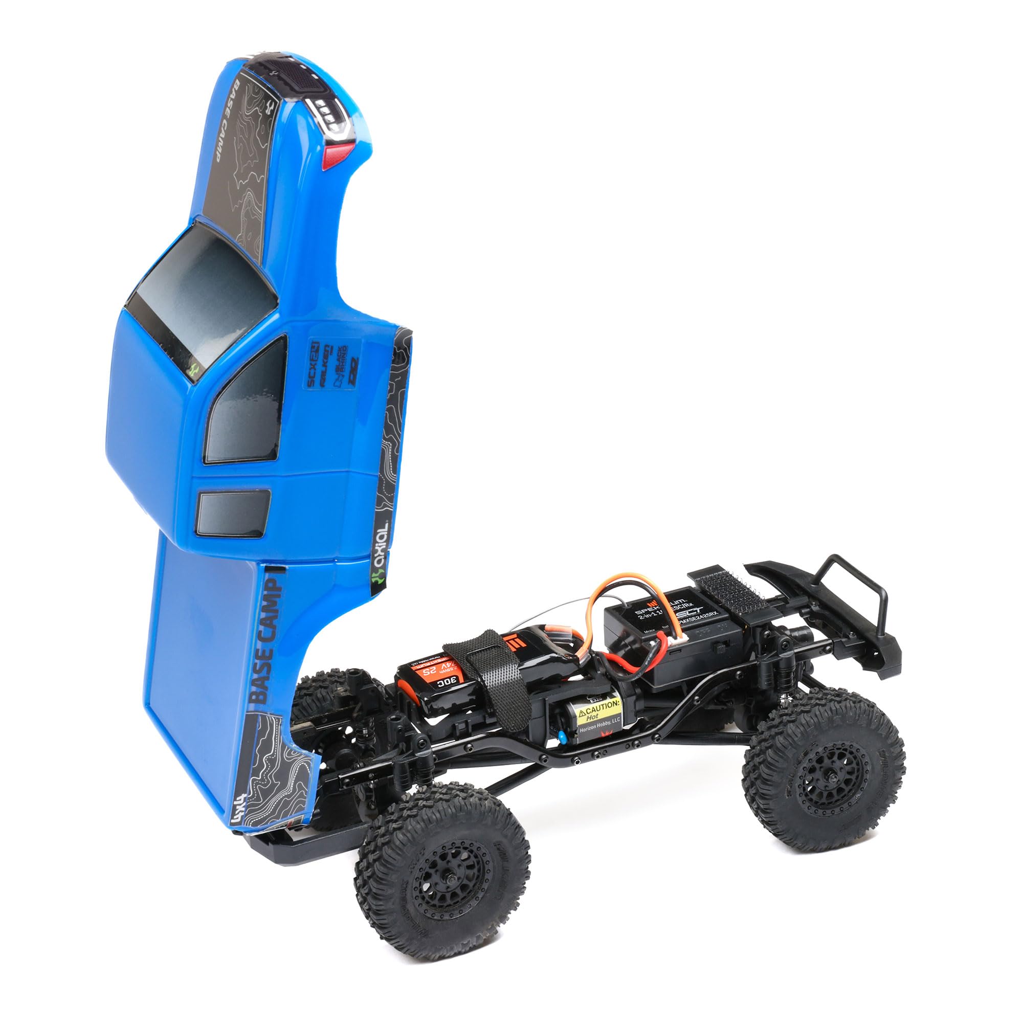 Axial 1/24 RC Truck SCX24 Base Camp 4x4 Rock Crawler Brushed RTR (Everything Needed to Run is Included) - Blue, AXI-1219T2