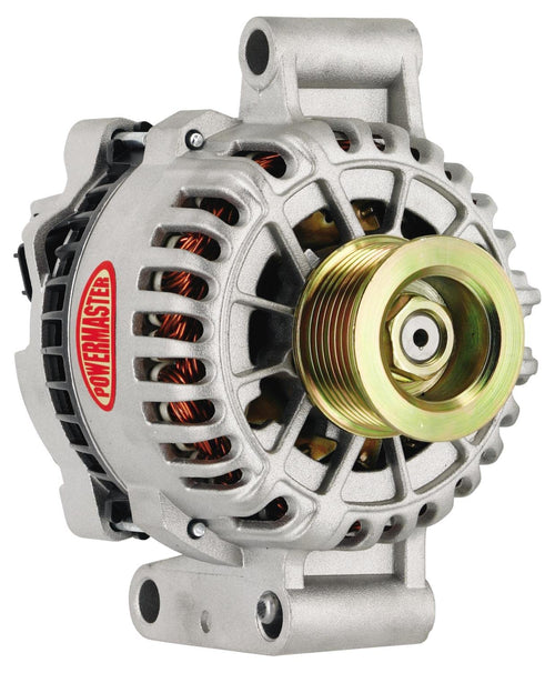 Alt Ford 6G Powermaster Polish 155A 8 grv Pulley Small Frame Transverse MTG for 7.3L I-D-A VR