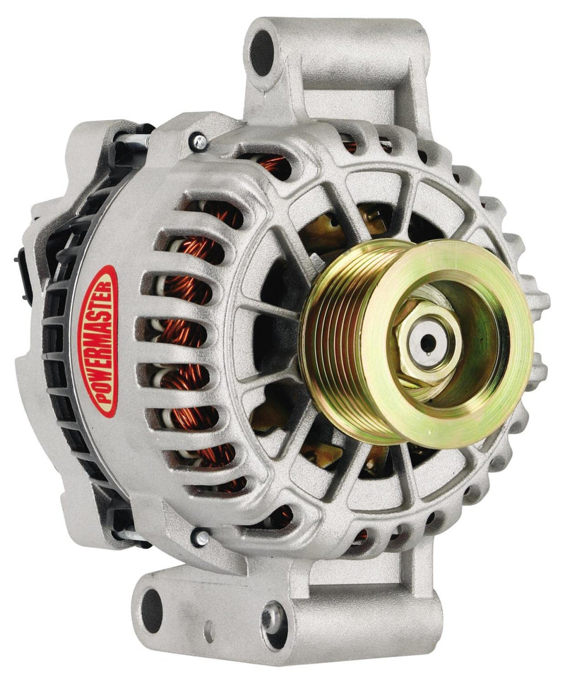 Alt Ford 6G Powermaster Polish 155A 8 grv Pulley Small Frame Transverse MTG for 7.3L I-D-A VR