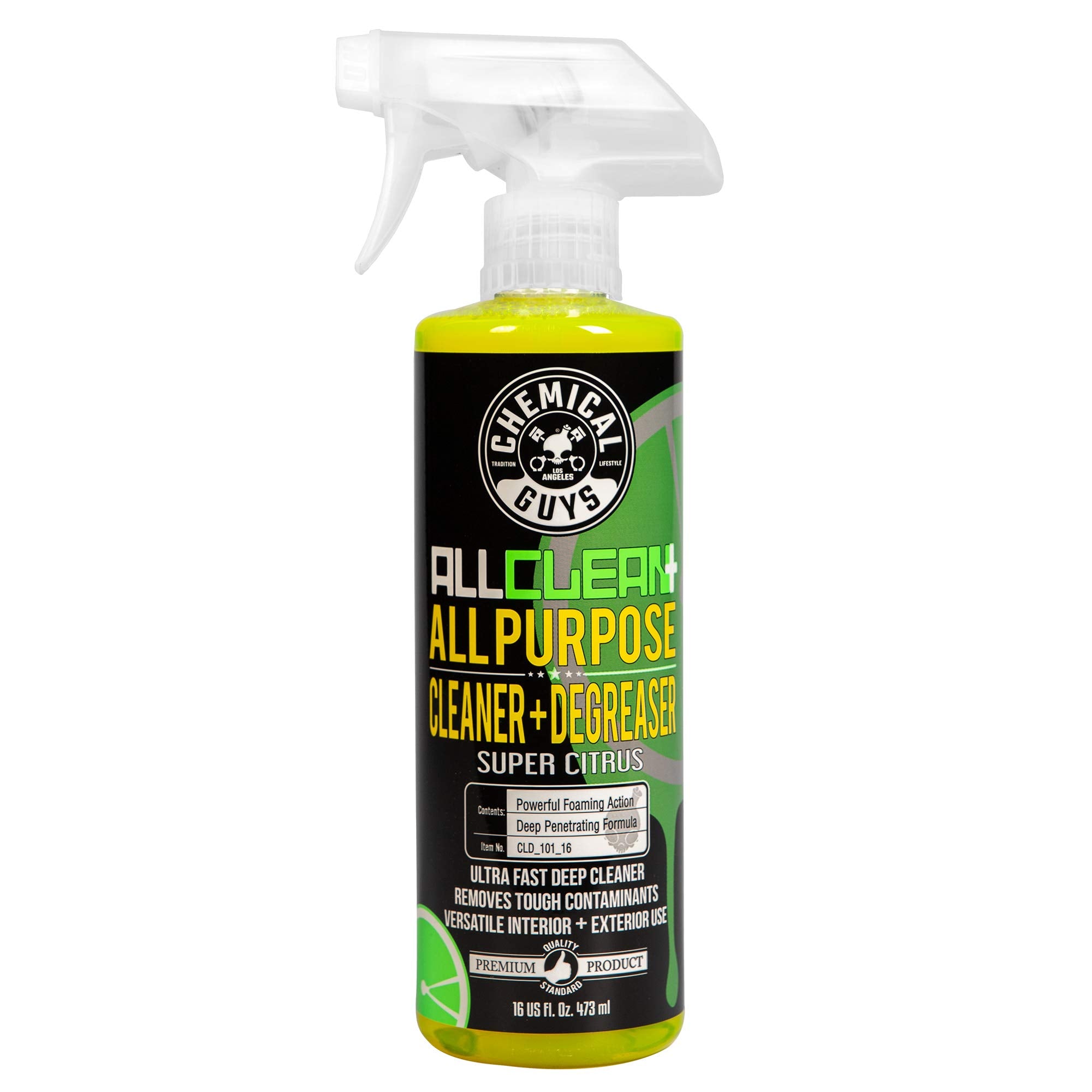 Chemical Guys All Clean+ CLD_101_16 Citrus Based All Purpose Super Cleaner, Safe for Cars, Trucks, SUVs, Motorcycles, RVs & More, 16 fl oz, Citrus Scent
