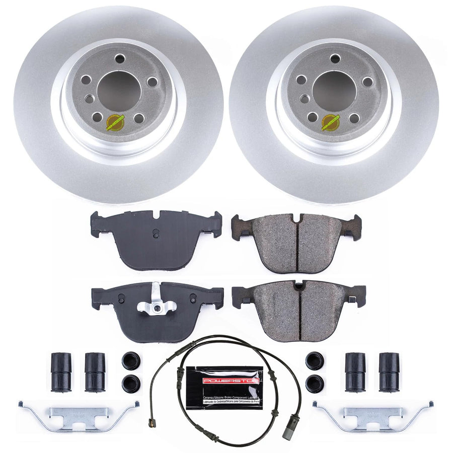 Coated Brake Rotor and Ceramic Brake Pads Power Stop CRK7087- Rear For 750Li, 750Li xDrive, 750i, 750i xDrive, 760Li, Alpina B7, Alpina B7 xDrive, Alpina B7L, Alpina B7L xDrive [Model Specific]