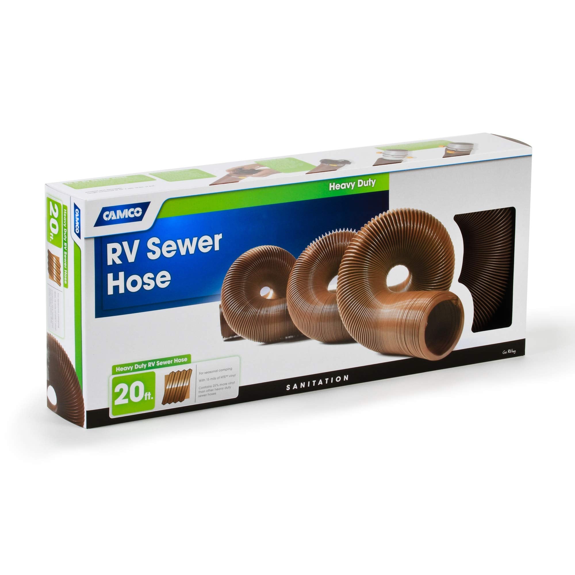 20 Ft. Camco Heavy Duty Sani-Drain Sewer Hose 39631