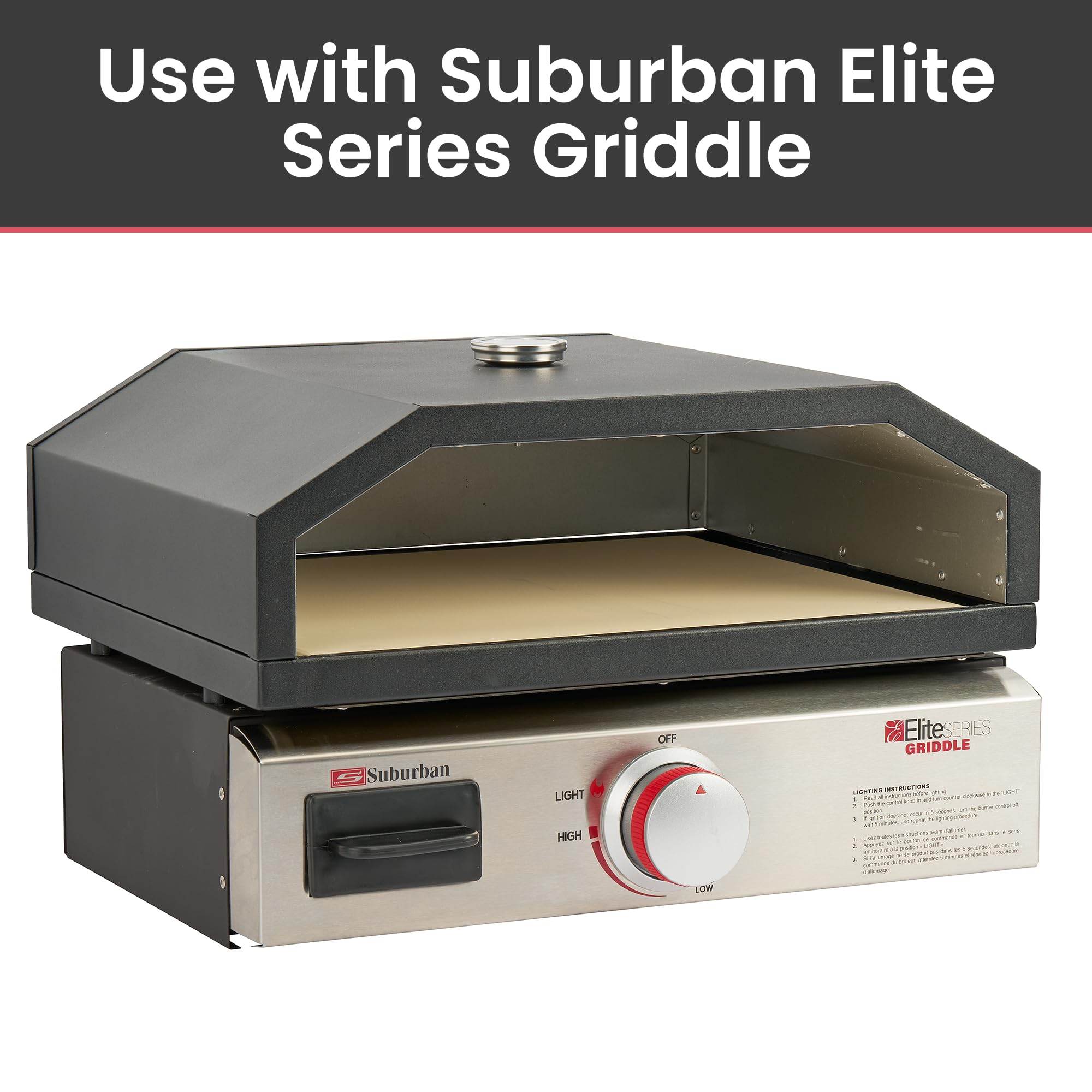 Pizza Oven Suburban, Fits on Suburban 18” Griddle – Anti Rust, Lightweight, Easy-to-use RV Oven, Black (‎3082A)