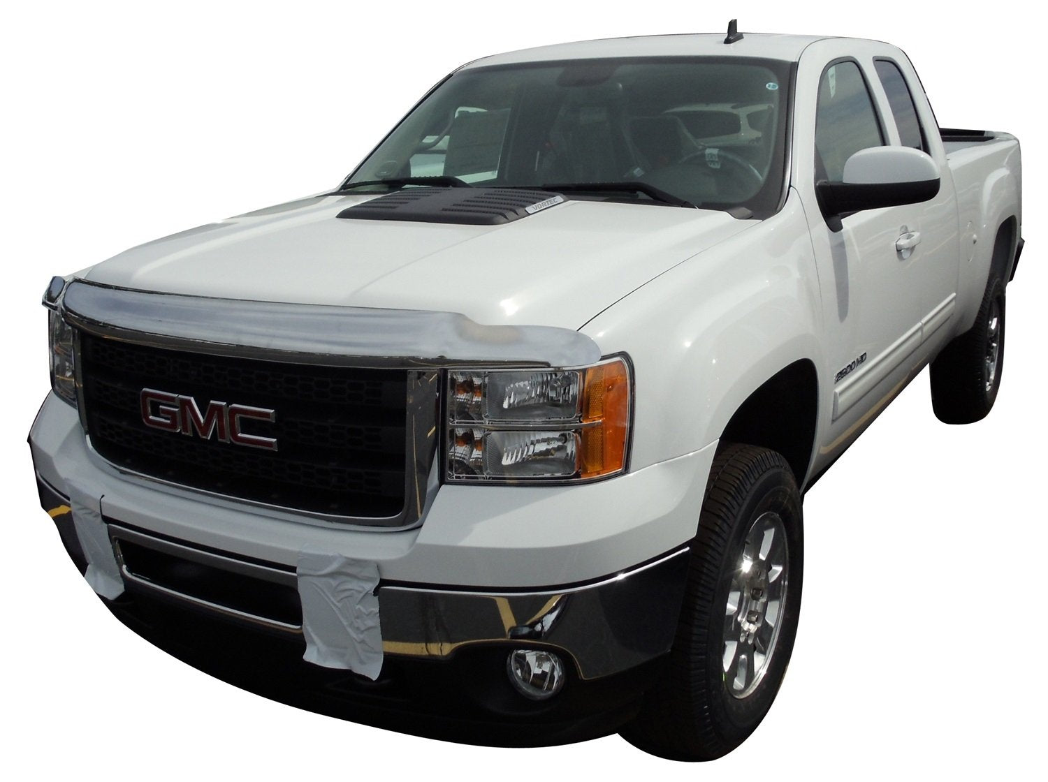 Chrome Hood Shield / Protector Auto Ventshade [AVS] | Fits 2011 - 2014 GMC Sierra 2500HD & 3500HD | Medium Profile Bug Deflector - 1 pc., Chrome | 680083