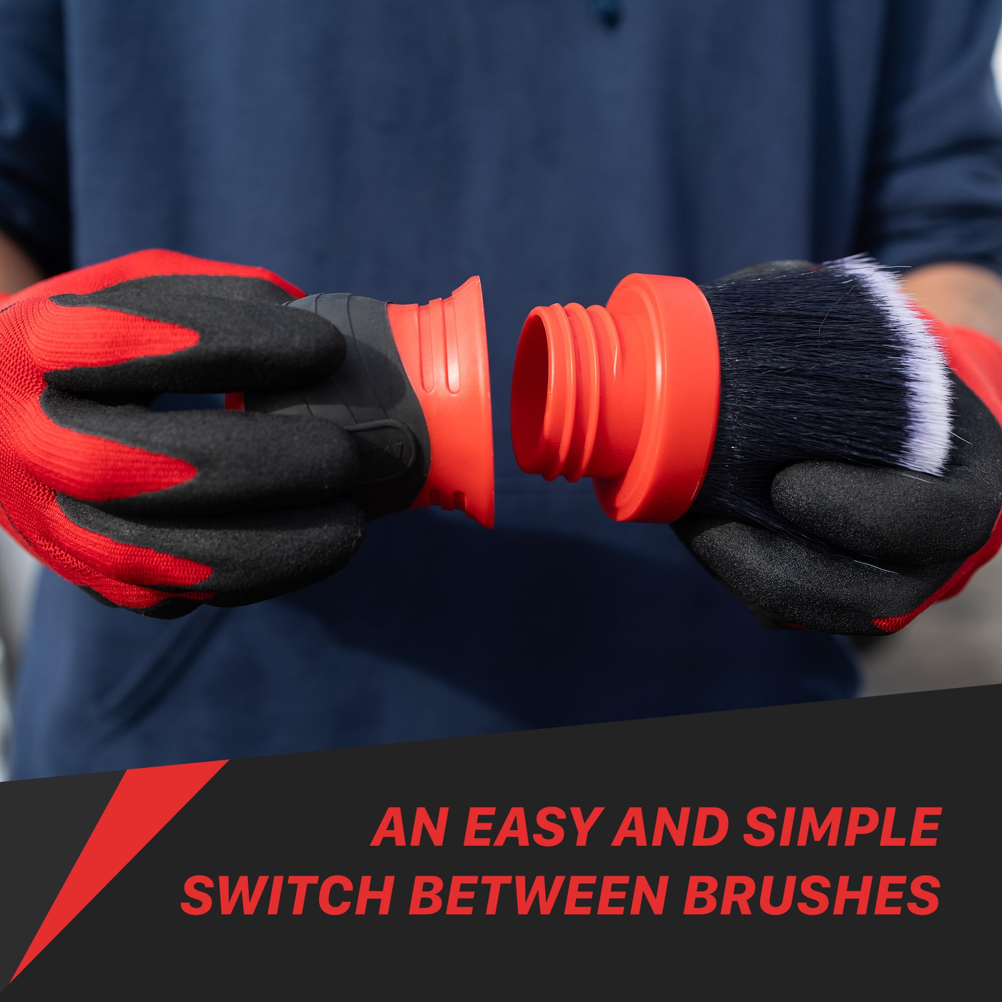 Maxshine Ultra Soft Universal Gray Large Bristle Brush with Storage Rack – Curved Grip & Ultra Soft Bristles – Ideal for Dashboard, Displays, Air Vents – Premium Interior Detailing Brush