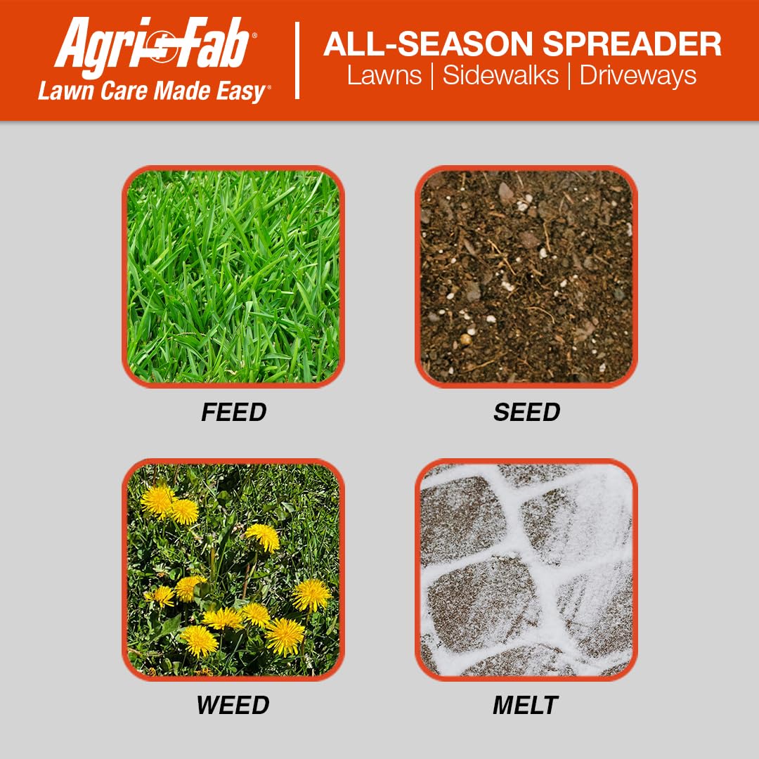 Commercial Push Spreader, 70 lb Capacity of Rock Salt, Ice melt, Fertilizer, Grass Seed, TerraKing