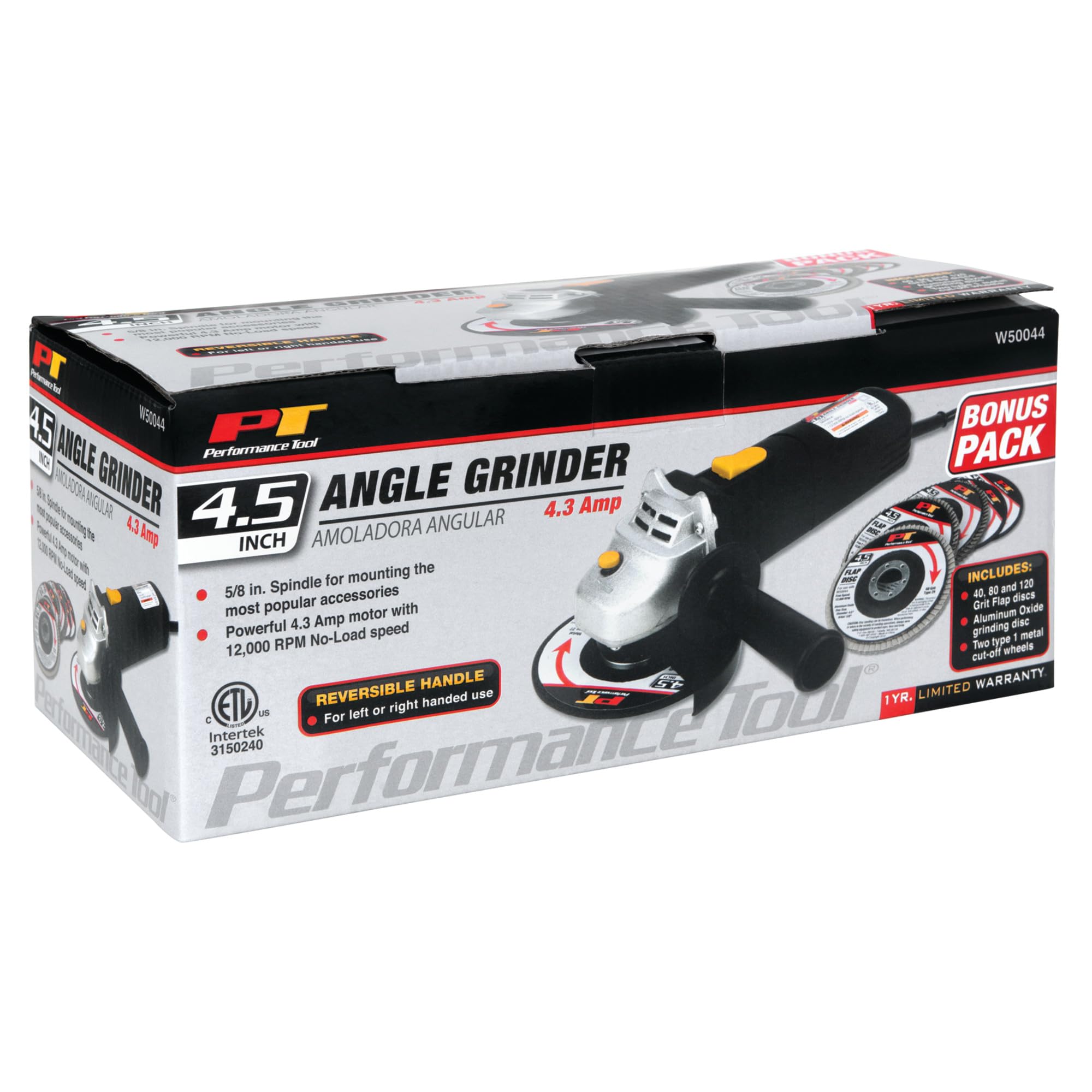 W50044 Performance Tool 4-1/2-Inch Angle Grinder