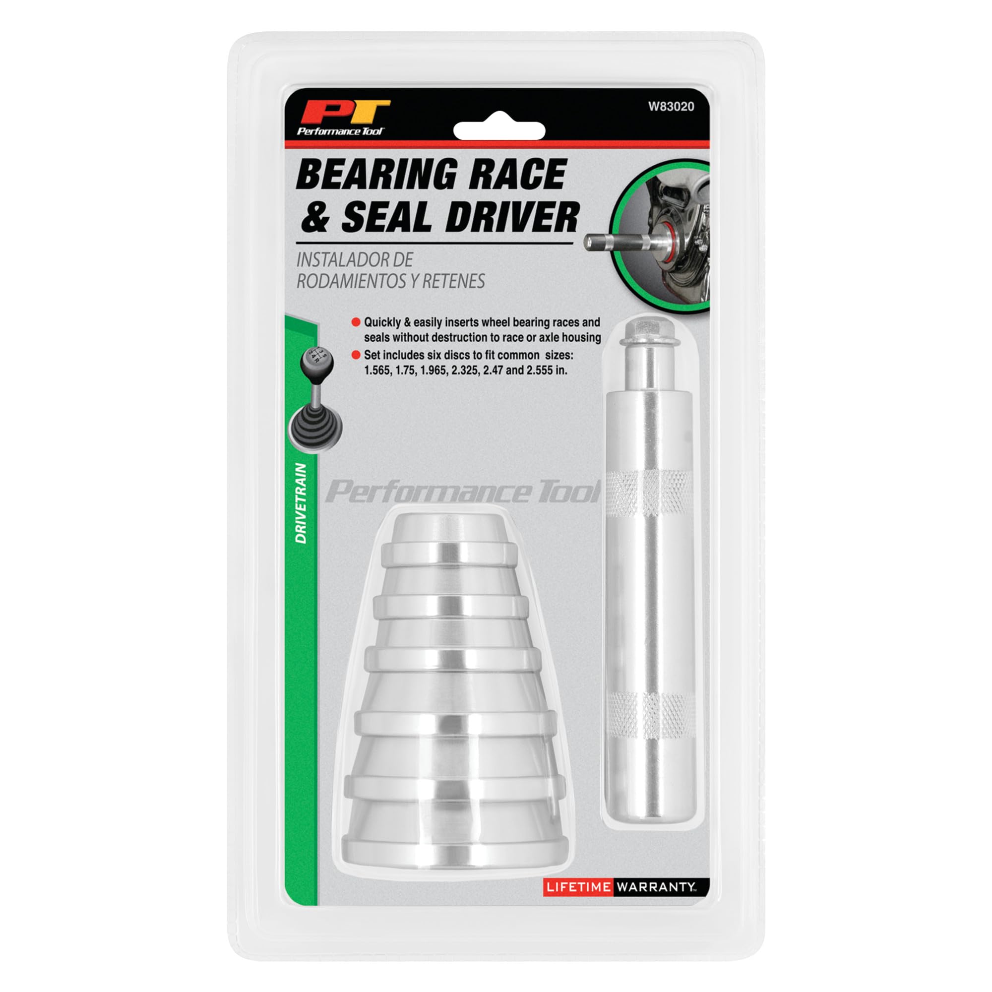 W83020 Performance Tool Bearing Race And Seal Driver Set,7-Piece