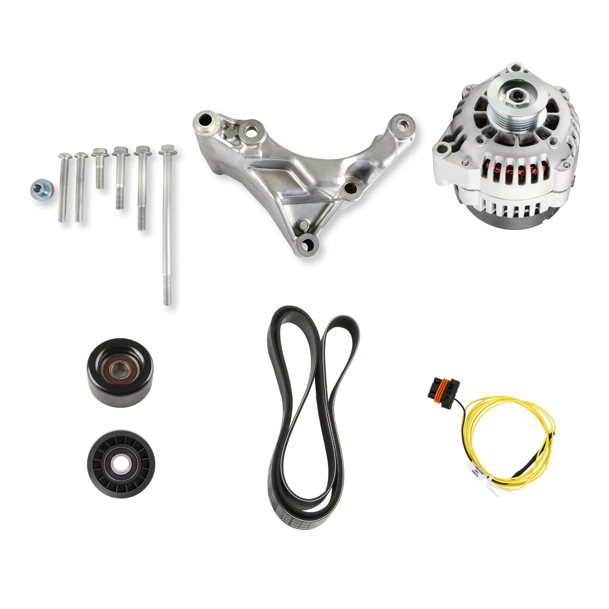 20-380 Holley Alternator and Bracket Kit - Natural Finish - Godzilla