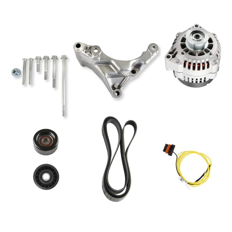 20-380 Holley Alternator and Bracket Kit - Natural Finish - Godzilla
