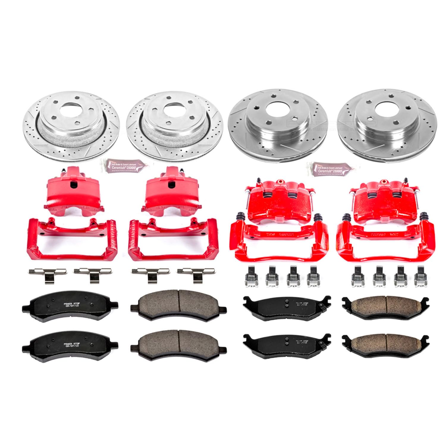 1-Click Performance Brake Kit Power Stop (KC2164) with Calipers For Dodge Ram 1500 2006-2008 [Model Specific]
