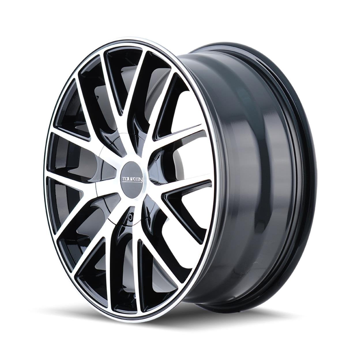 20x8.5 TR60, Bolt Pattern: 5x110/115, Offset: 40, BLACK/MACHINED FACE/BLACK RING, set of 1