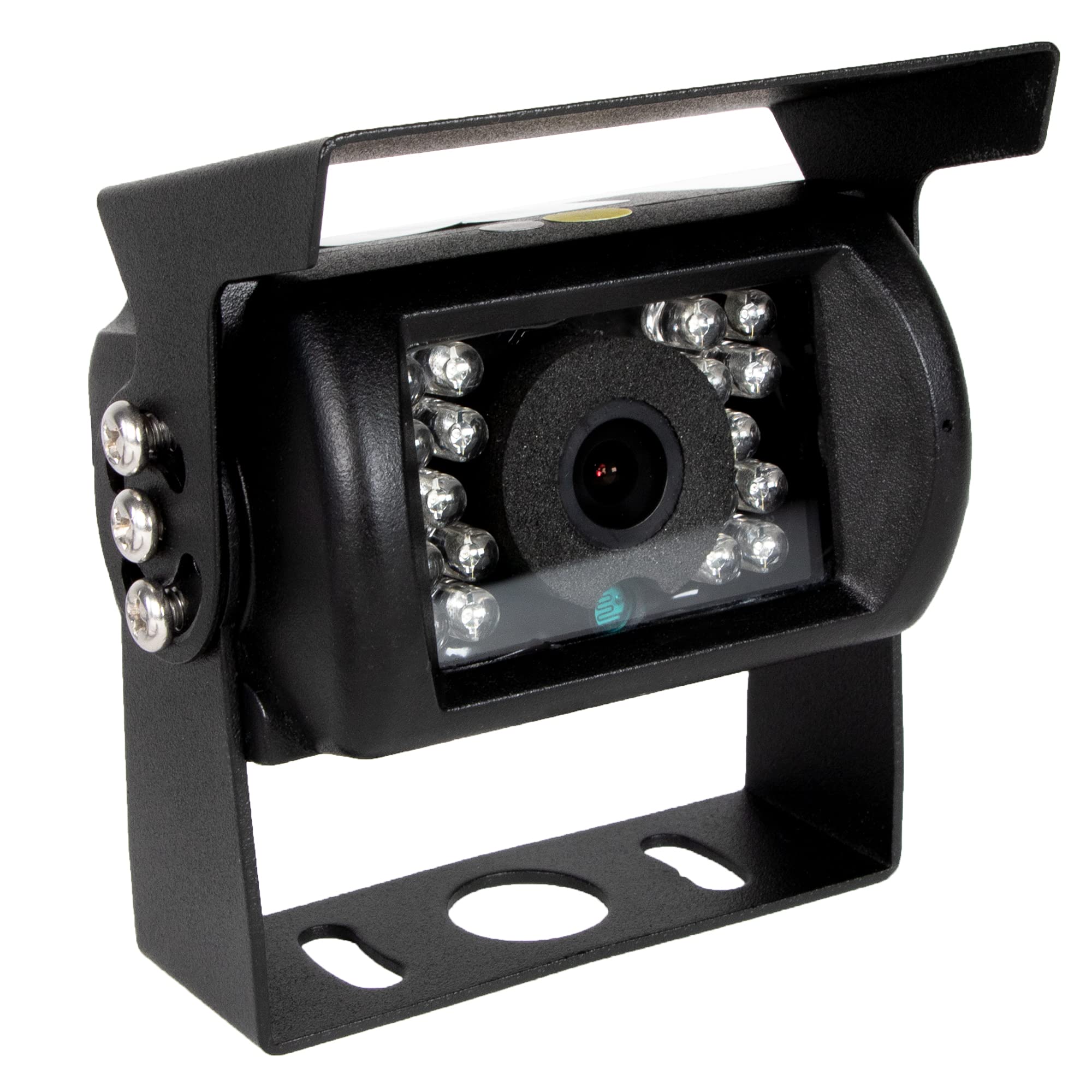 Universal Backup Camera RYDEEN CM-R1000P/W with CMOS NightVision, 50-feet (18-IR Lights), Waterproof, Metal Housing, Built-in Mic for Sound, for RVs, Delivery Vans, Trucks (Black)