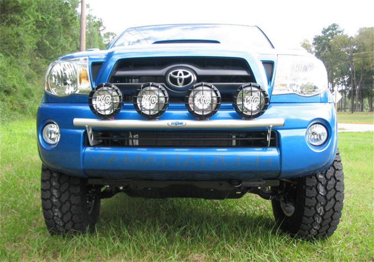 Textured Black N-Fab Light Bar | For 4 - 9in Lights - w/out License Plate Tabs | T054LB-TX | Fits 2005-2015 Toyota Tacoma