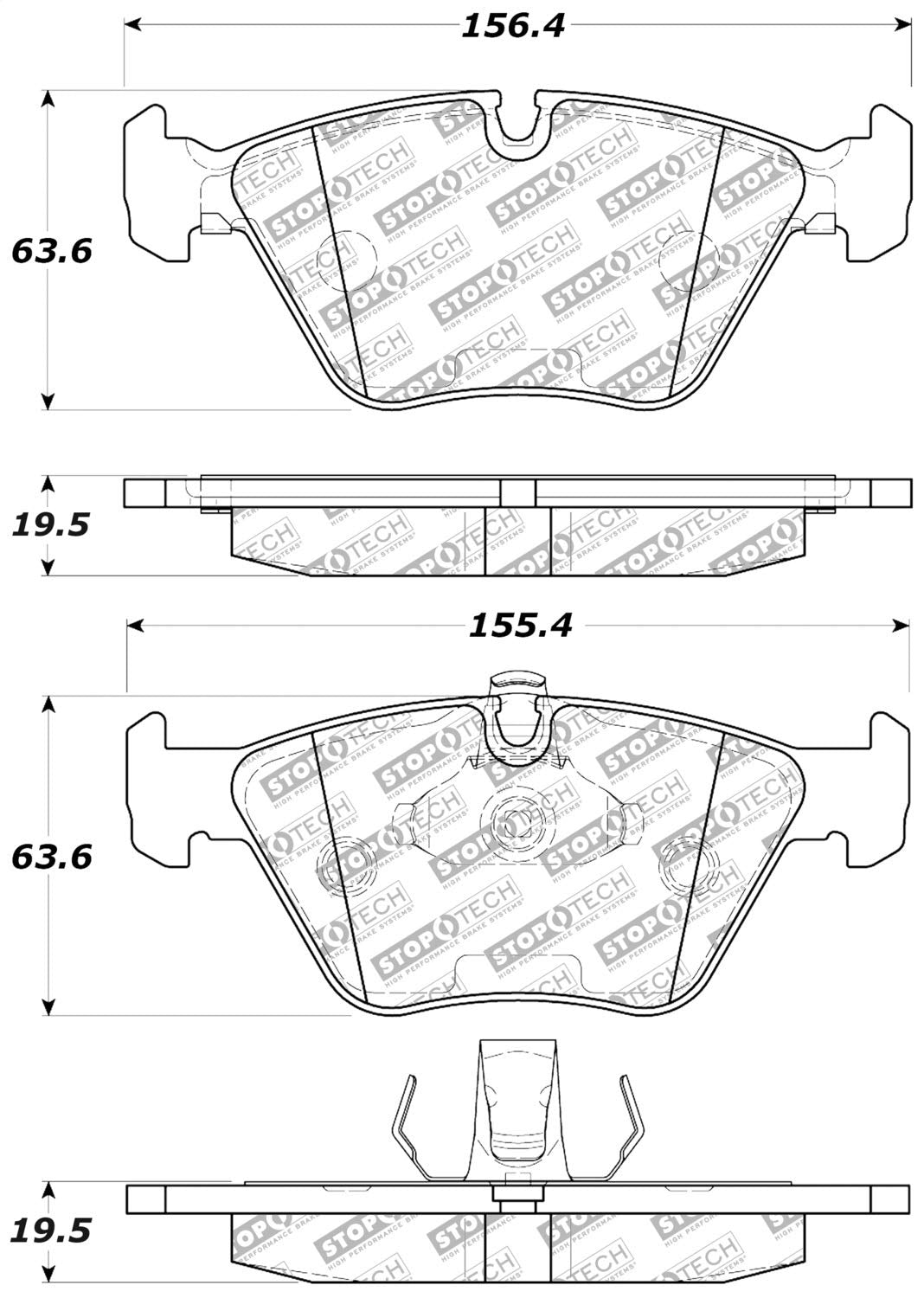 Brake Pads StopTech 305.07250 with Hardware Street Select