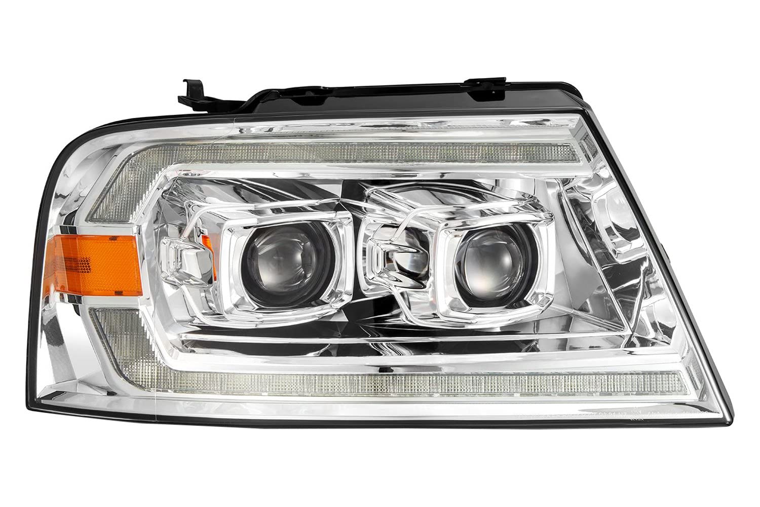 LUXX-Series LED Projector headlights AlphaRex Black w/Sequential Signal 06-08 Lincoln Mark LT