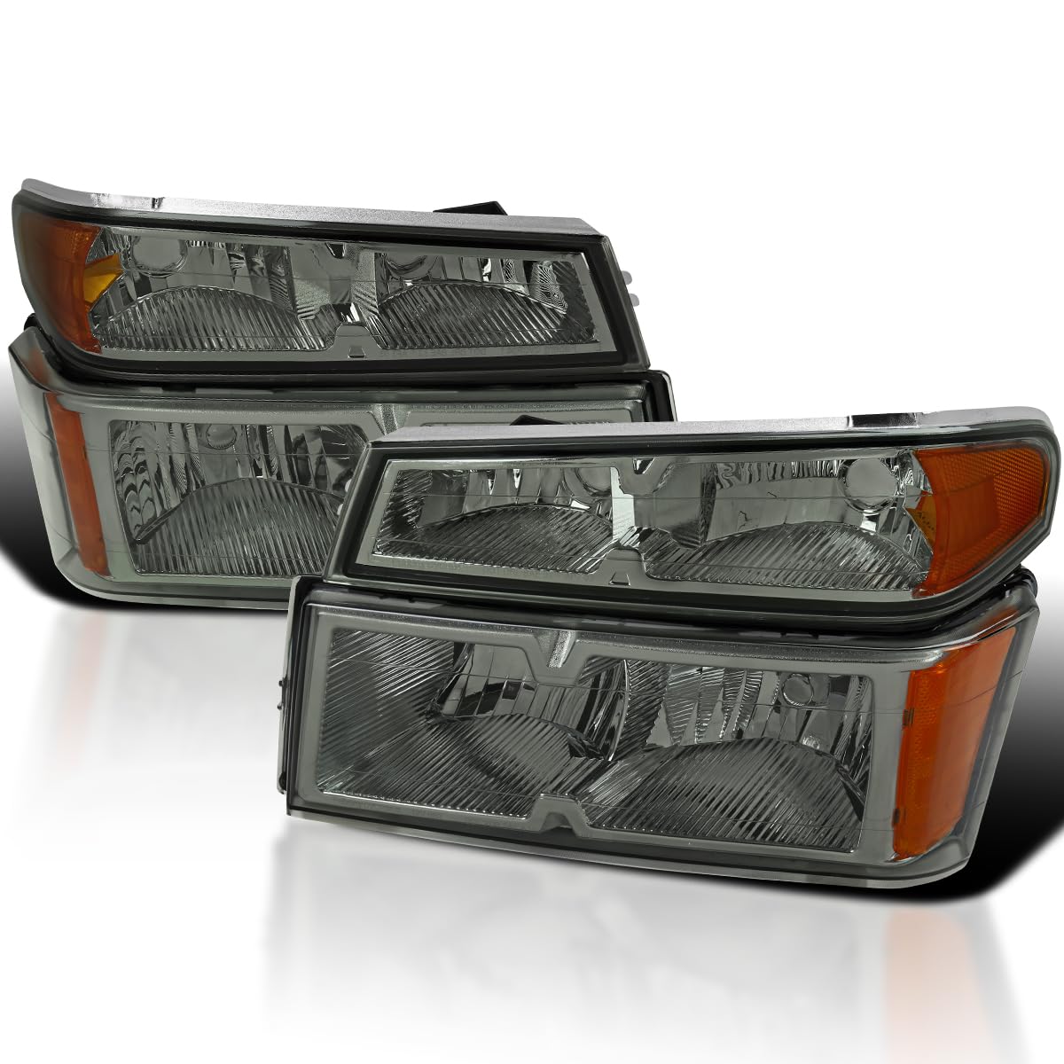 Light Smoke SPEC-D TUNING Headlights + Corner Lights Compatible with 2004-2012 Chevy Colorado