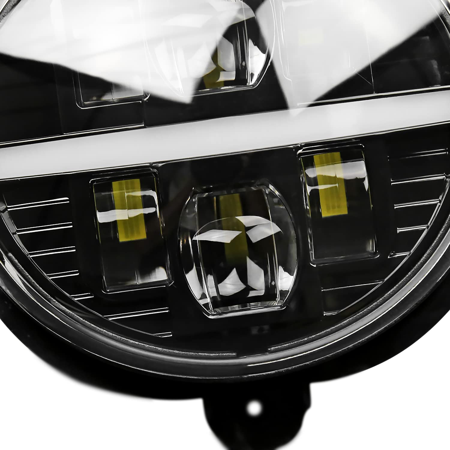 Glossy Black Housing Spec-D Tuning Clear Lens LED Fog Lights Compatible with 2002-2008 Dodge Ram 1500 2500 3500, Left + Right Pair Assembly