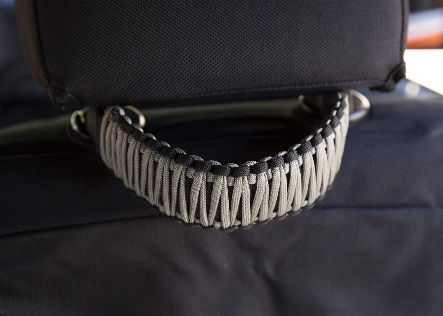 Rugged Ridge | Paracord Grab Handle, A-Pillar/Seat Mounted, Gray | 13305.83 | Fits 2007-2018 Jeep Wrangler JK