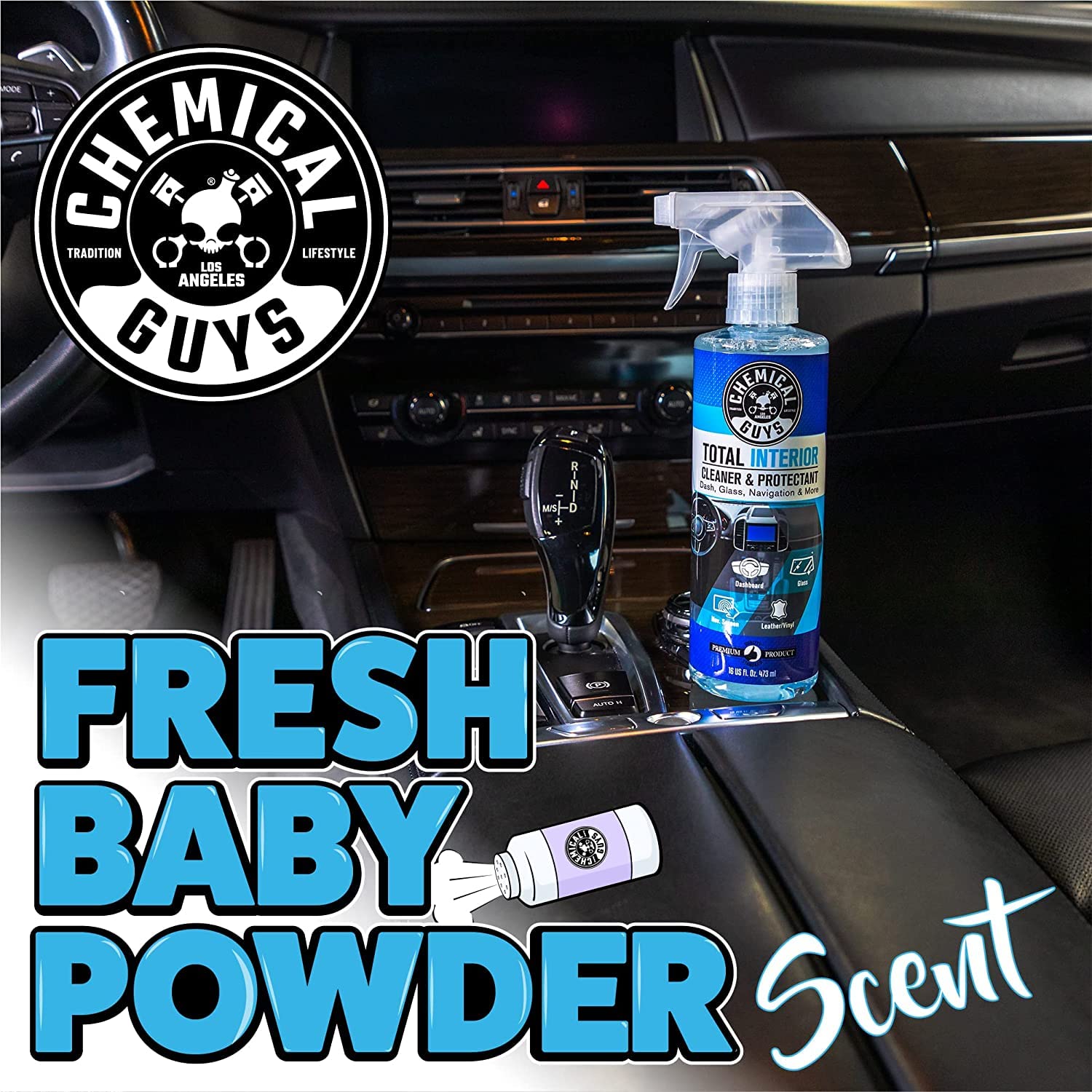 Chemical Guys Total Interior Cleaner and Protectant, Interior Cleaner Car Cleans & Protects Leather, Vinyl, Plastic, Rubber, Glass with a Showroom Finish, Safe for Trucks, SUVs, RVs & More, 128 oz