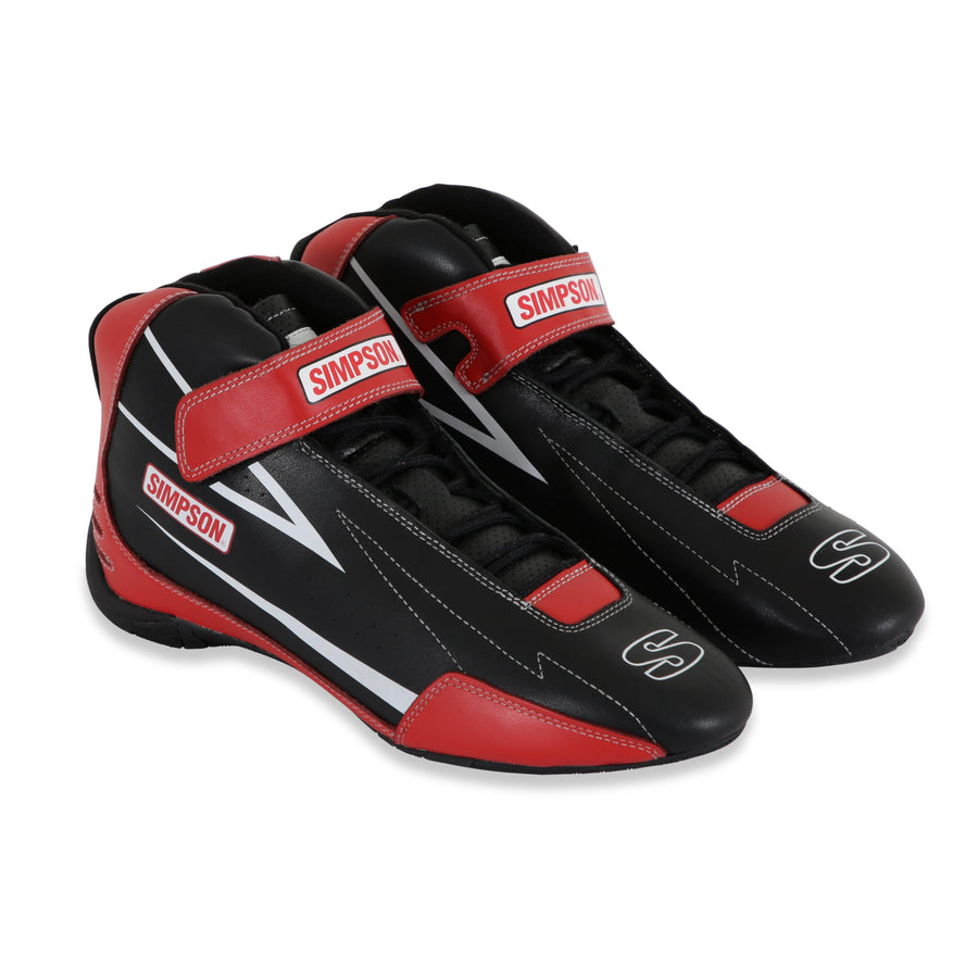 Simpson Racing SC950R Driving Shoes Black/Red Supercoil - Size 9.5