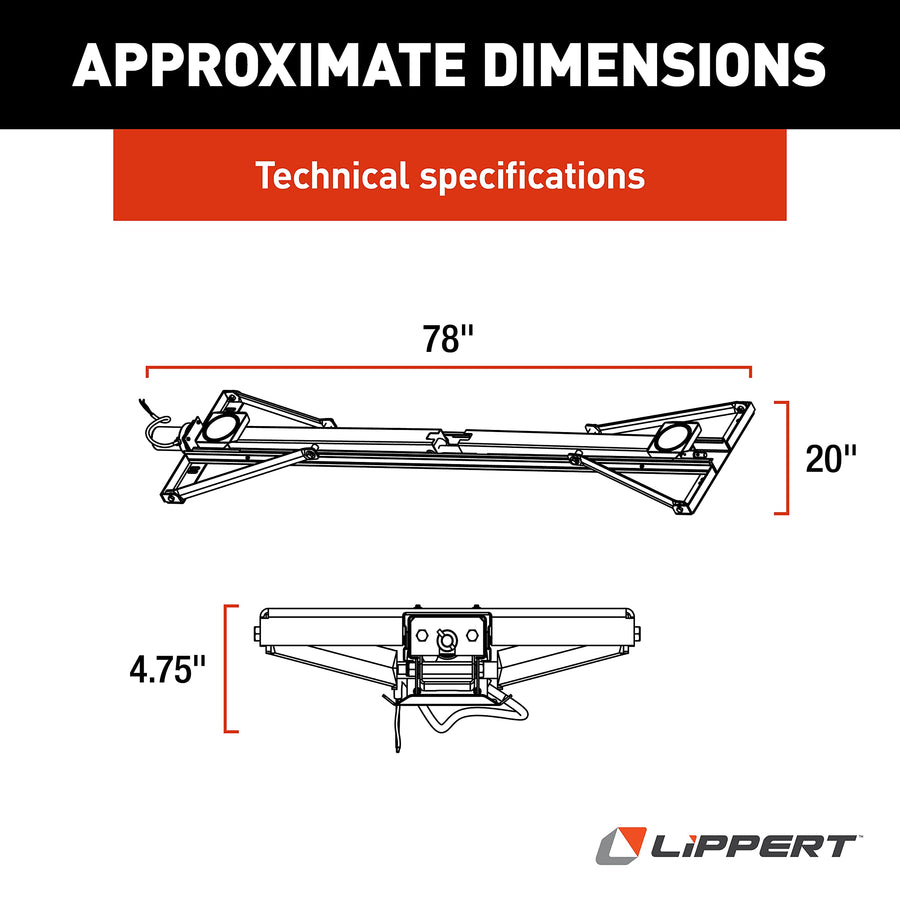 Lippert PSX1 RV Power Stabilizer High-Speed Jack System, No-Switch Assembly, Automatic Adjustment, Heavy-Gauge Powder-Coated Steel Frame, Up to 30" Extension - 337199