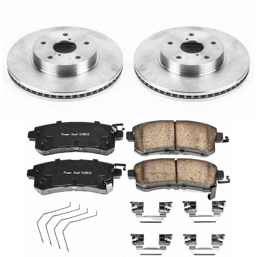 Power Stop Autospecialty KOE7356 Front Replacement Brake Kit-OE Brake Rotors & Ceramic Brake Pads For Subaru Legacy 2016-2019 [Model Specific]