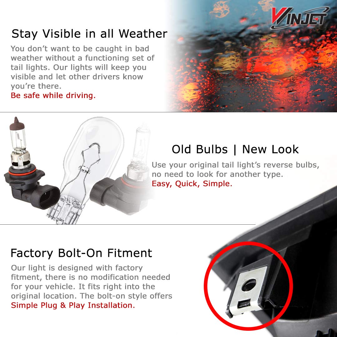Winjet LED Tail lights for [1999 2000 2001 2002 2003 2004 2005 2006 Chevrolet Silverado] [1999-2003 GMC Sierra] Street Series