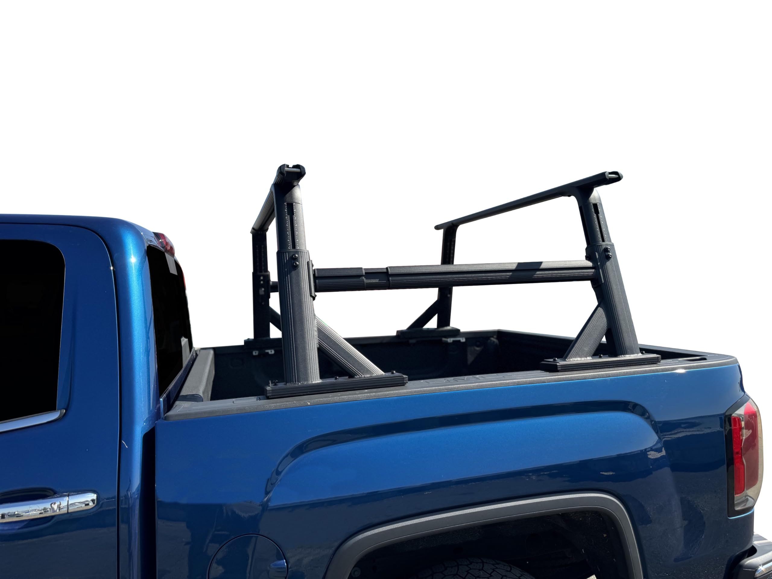 Adjustable Black Horse Spike Bed Rack Compatible with 2005-2024 Sierra and Silverado 1500-2500 HD-3500 HD-F-150-F-250-F-350-F-450-F-550 SD-Dodge Ram 1500-Toyota Tundra-Nissan Titan-WHEN1B