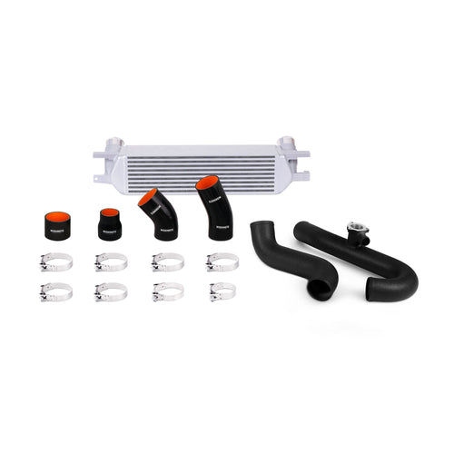 Mishimoto Performance Intercooler Kit MMINT-MUS4-15KWSL Fits Ford Mustang EcoBoost 2015-2018 Silver Cooler, Black Pipes